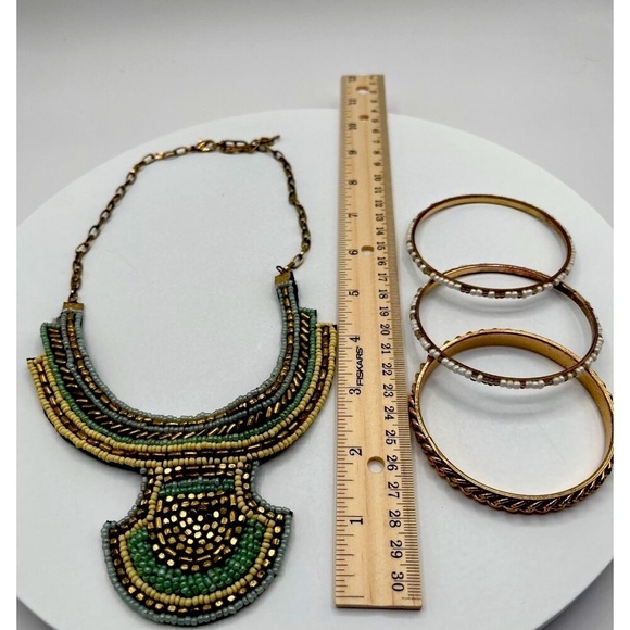 Boho Chic Beaded Necklace & Bangle Set N42 - Picture 5 of 8